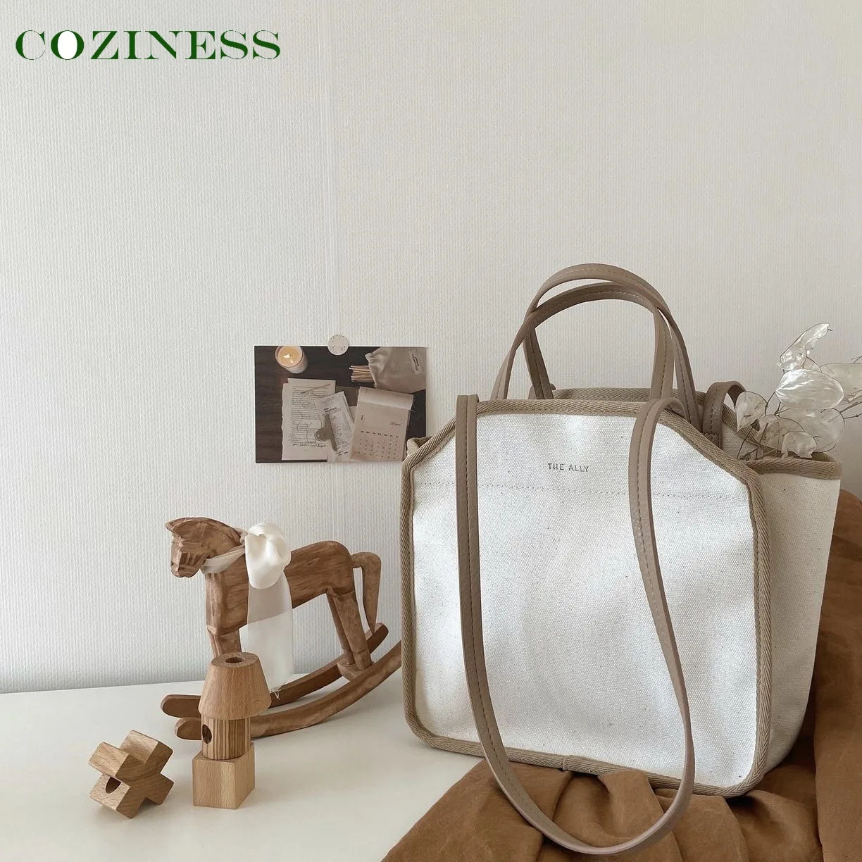 

COZINESS Mommy Bag Multifunctional Newborn Outing Bag Canvas Lightweight Tote Bag Single Shoulder Messenger Mother Bags Hot Sale