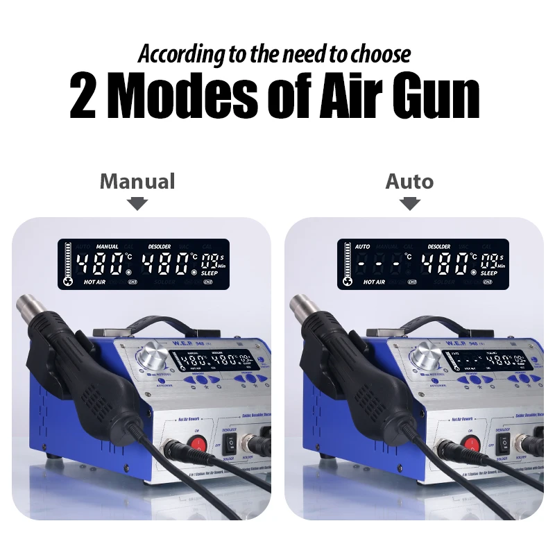 Всасывающий оловянный пистолет WEP 948-II станция для распайки горячего воздуха