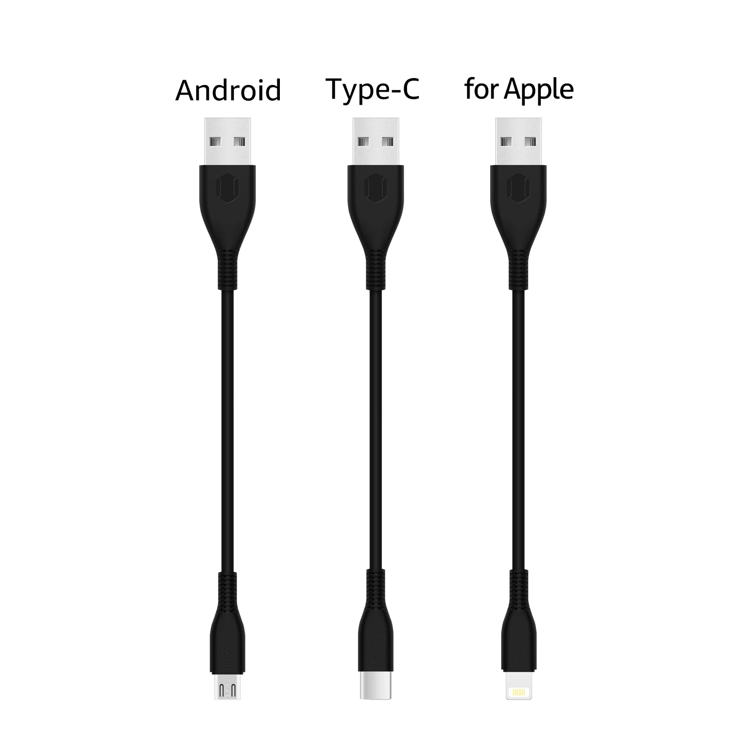 Короткие кабели SooPii для нескольких портов USB зарядное устройство 7 дюймов Iphone Type C