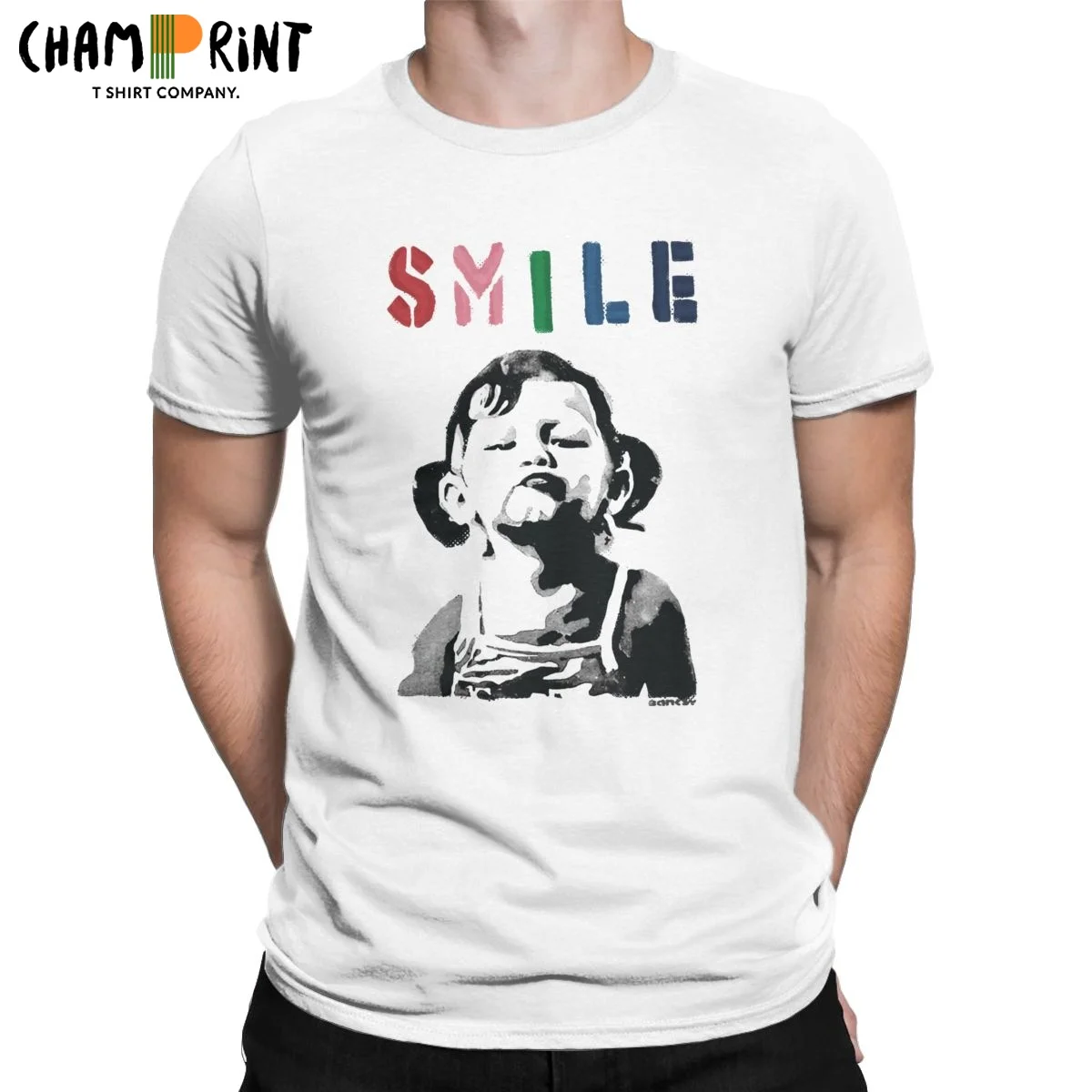 Мужская футболка с граффити Бэнкси цитатами улыбка девушкой повседневные