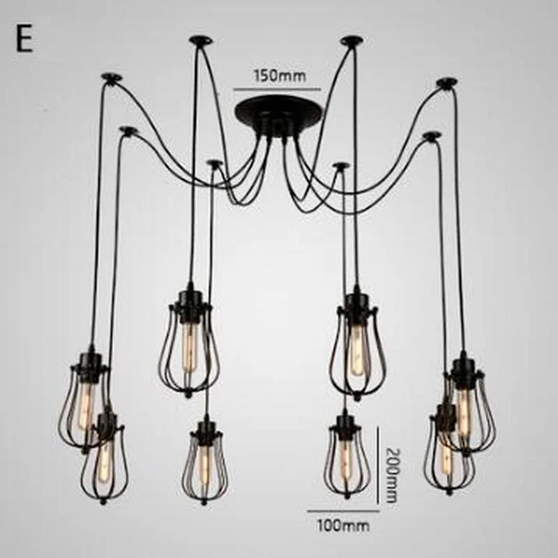 Винтажные подвесные светильники в виде паука лампа E27 промышленное освещение
