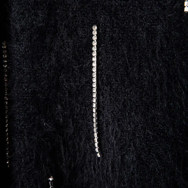 

XITAO New Knitting Sweater Fashion Splicing Crystal Tassel Women Spring and Autumn Trendy Loose Pullover Casual Top ZY4919