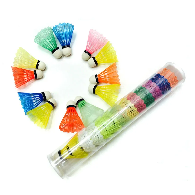 

12pcs/lot Colorful Badminton Balls Portable Durable Badminton Accessories Indoor Outdoor Sports Training Shuttlecocks