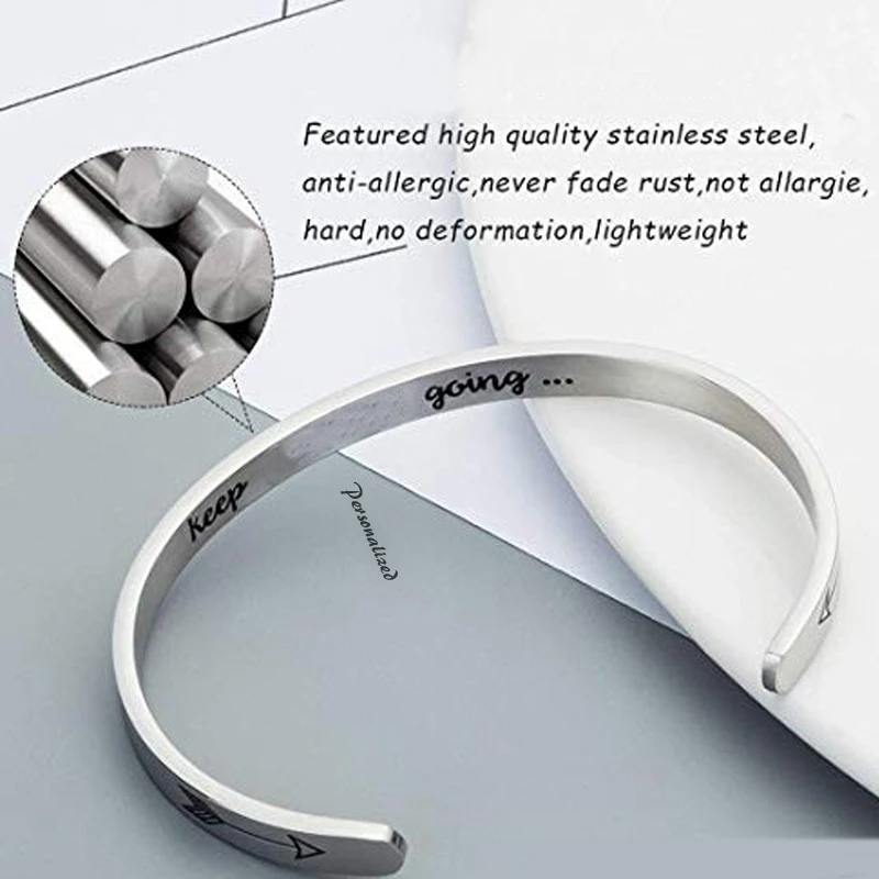 4MM To 8MM Free Engraving Cuff Bracelet Stainless Steel Openable Bangle Name Custom Personalized Women Men Inspirational Jewelry - купить по