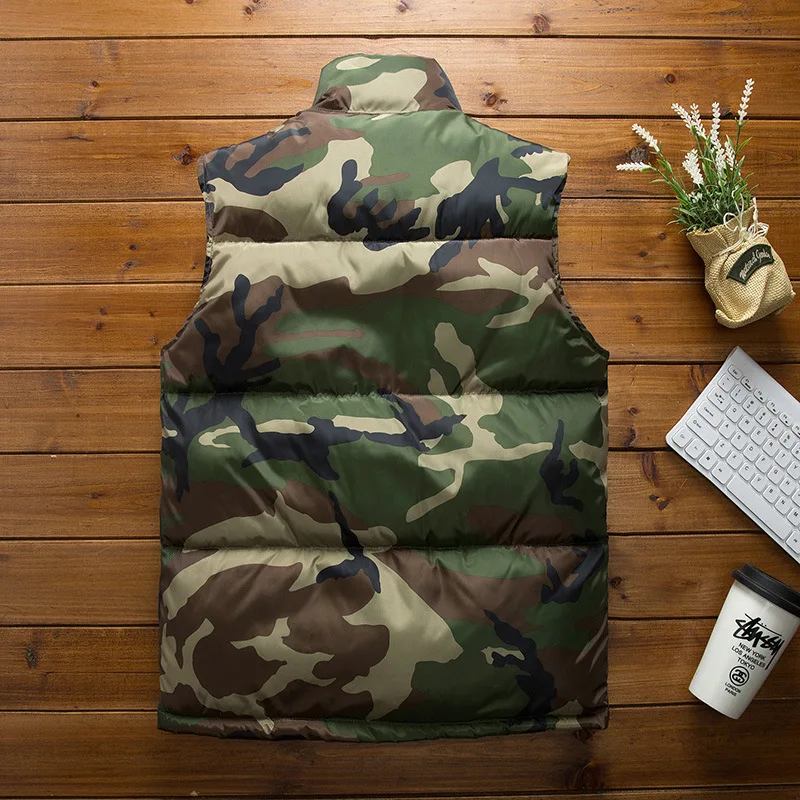 Жилет мужской новый стильный Осень зима 2021 теплая куртка без рукавов армейский