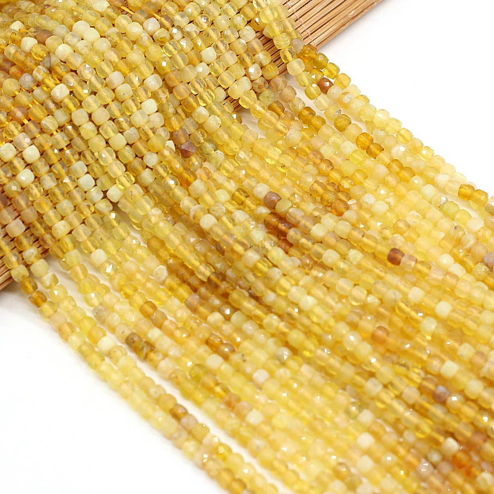 

Natural Yellow Australian Gemstone Irregular Square Semi-precious Stone Bead Boutique Making DIY Fashion Charm Necklace Gift