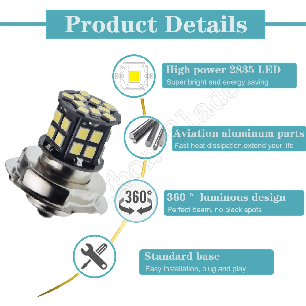 Светодиодный светильник P26S для мотоцикла 1 шт. 2835 30SMD 4 2 Вт 6000 К 6 в 12 В 24 30 в|Передние