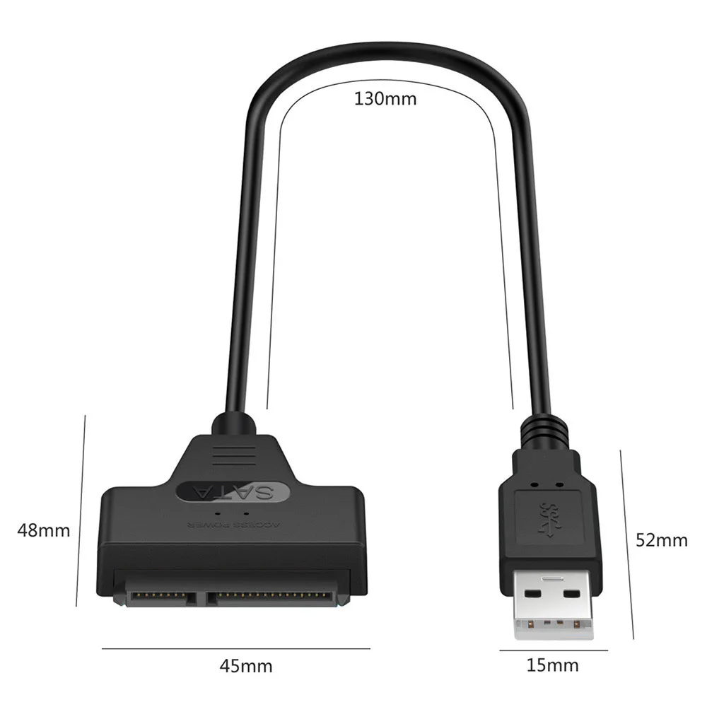

USB 2.0 SATA 3 Cable Sata to USB 2.0 Adapter Up to 6 Gbps Support for 2.5 Inch External SSD HDD Hard Drive 22 Pin Sata III Cable