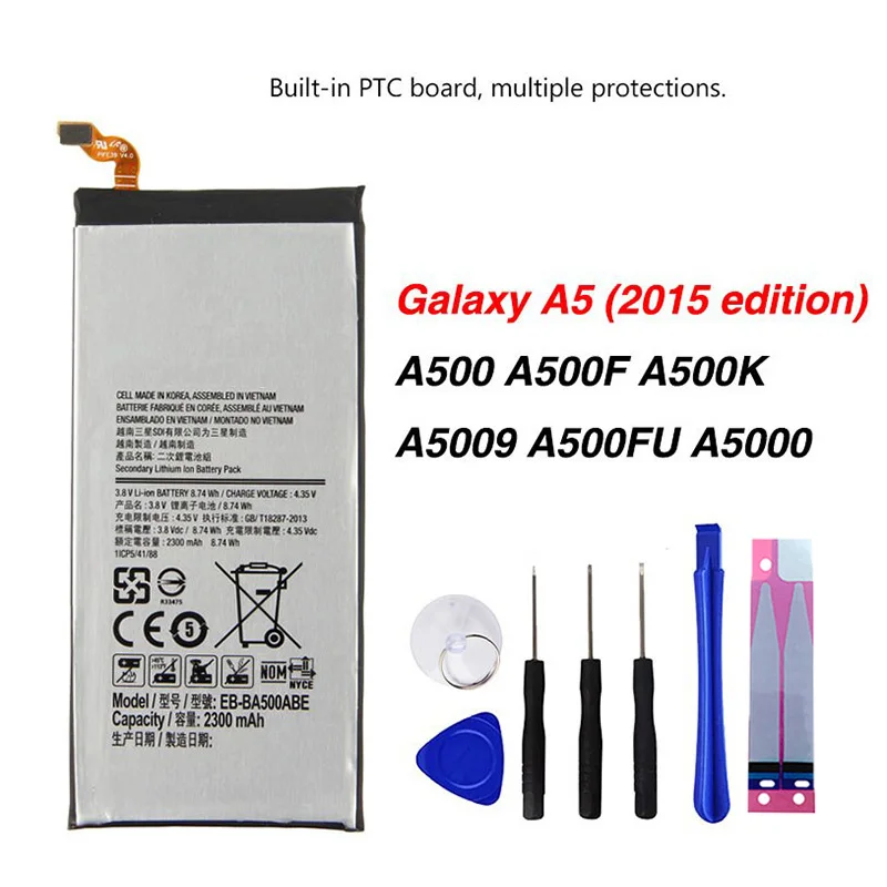 

Original EB-BA500ABE Battery For Samsung GALAXY A5 2015 Authentic Phone 2300mAh