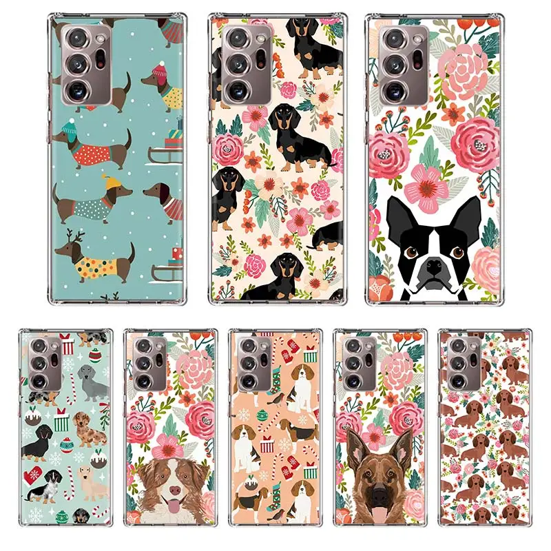 

Cute Dachshund Dog Phone Case Coque For Samsung Galaxy Note 20 Ultra Note 10 Plus 8 9 F52 F62 M31S M30S M51 M11 Cover Funda Capa