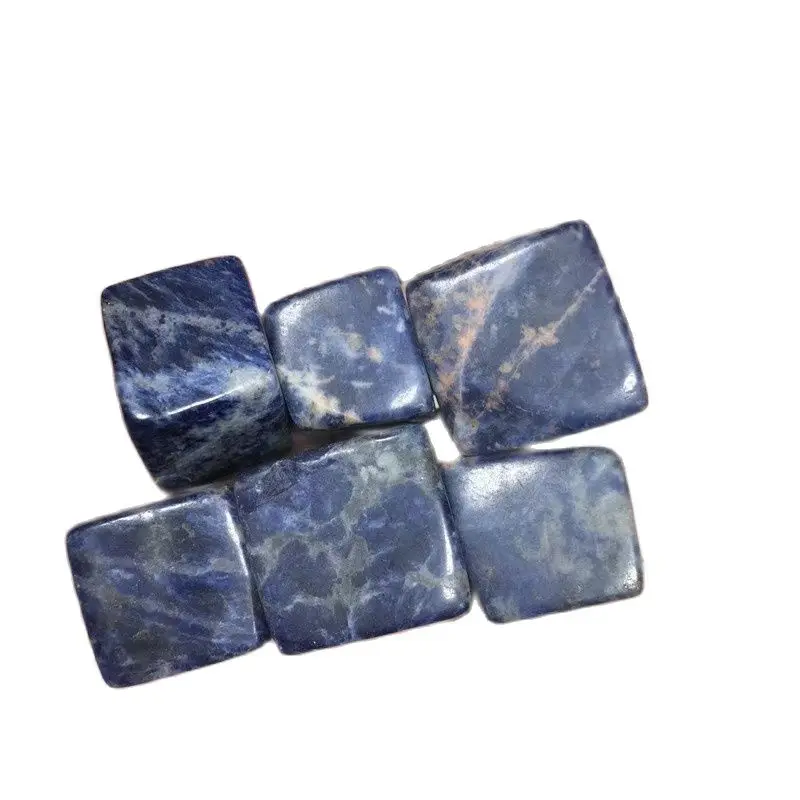

20-40mm Crystals Healing Stones Cubes Natural Blue Sodalite Tumbled Stone For Sale