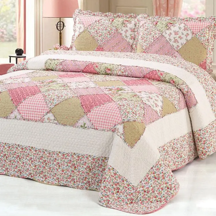 43 100% хлопковые платья розового цвета с цветочным принтом покрывало плед