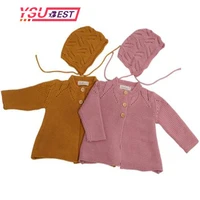 2020 brand baby girl cardigan hat children clothes autumn knitted infant toddler baby cotton coats cute newborn baby outerwear