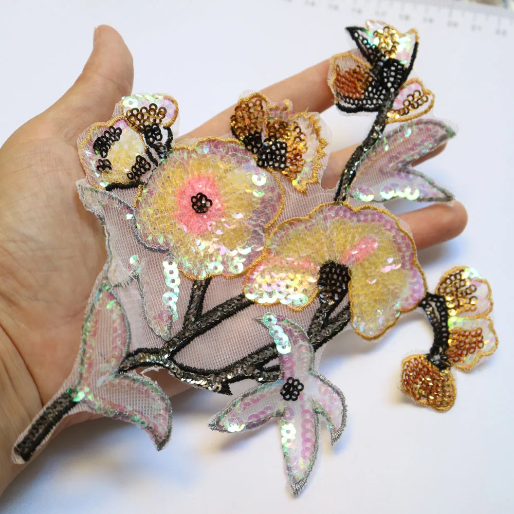 Нашивки с блестками и цветами для одежды 1 шт. | Дом сад