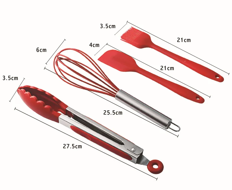 

Silicone Kitchenware 10 Piece Non Stick Cookware Set Kitchen Tools Baking Utensils Red Para Hornear Kitchen Dining Bar EB5DG