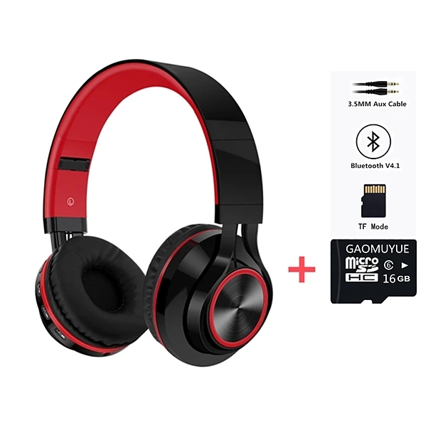 Bluetooth4.1-16GB LVcards Беспроводная/Проводная гарнитура складные наушники в наушниках(Bluetooth 4,1 наушники Поддержка TF карты) спортивные наушники B1-01 - Цвет: Bluetooth4.1-16GB