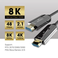 MOSHOU Optical Fiber HDMI 2.1 Cable for PS5 8K/60Hz 4K/120Hz 48Gbs with Audio HDMI Cord HDR Lossless amplifier for RTX3080 3090