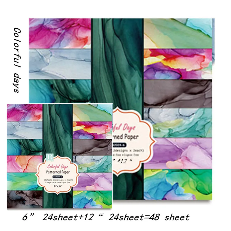 

48sheet Scrapbooking Paper Christmas Pattern Paper pads for Junk Jounal Scrapbook DIY Material 2022 New Year Craft Tools