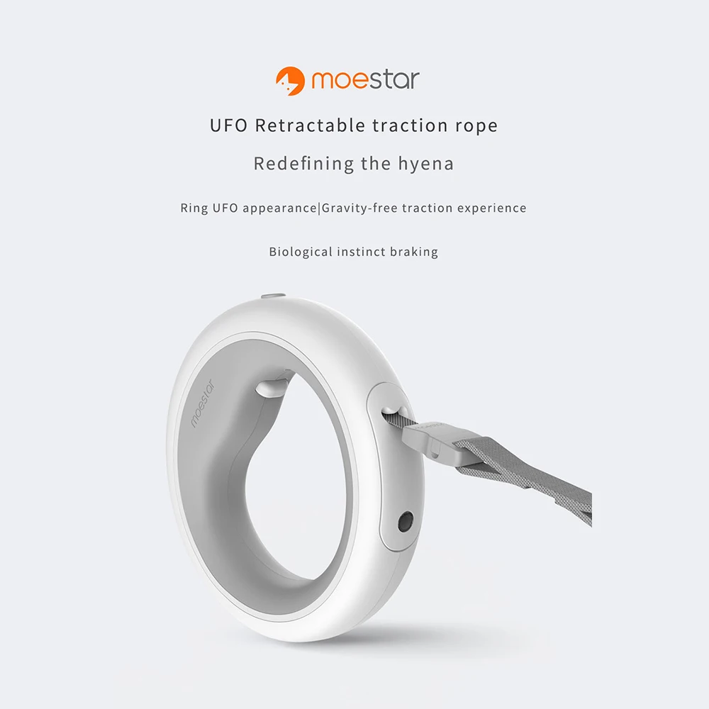 Xiaomi Moestar 2,6 м выдвижной поводковое кольцо для собак светодиодное освещение гибкий ошейник для собаки щенок ПЭТ Тяговый канат ремень умный пульт дистанционного управления