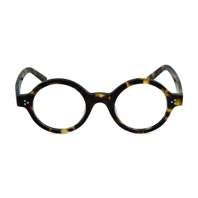 

eoome Men Vintage eyewear Small Round with Clip Polarized Lens 1960's Double Sunglass Lens Retro Male optical Frames hand Made