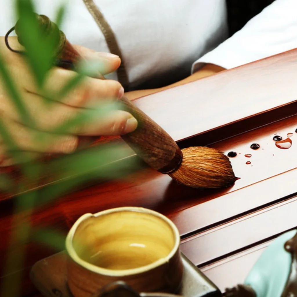 Китайский Черный сандаловый кунг-фу из черного дерева чайная щетка для чайного