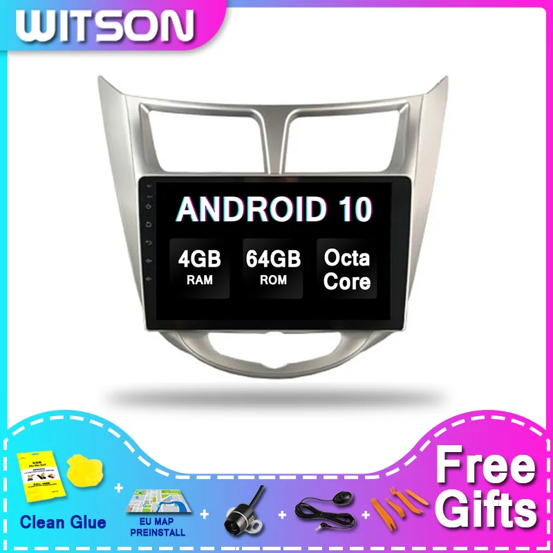 WITSON большой экран Android 10 9 дюймов Автомобильный dvd плеер для VERNA/ACCENT/SOLARIS 2011 2012 4RAM