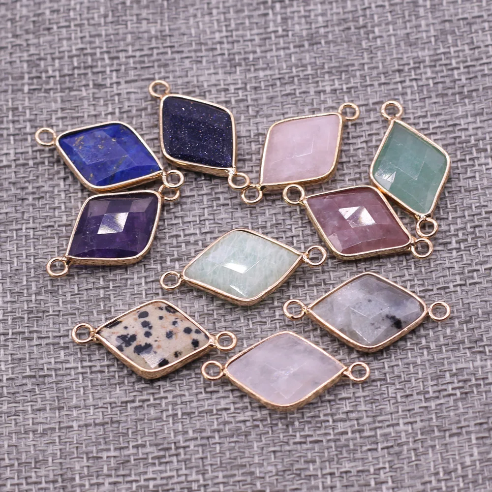 Комплект из 2 предметов натуральный камень соединитель ромб изысканный полу