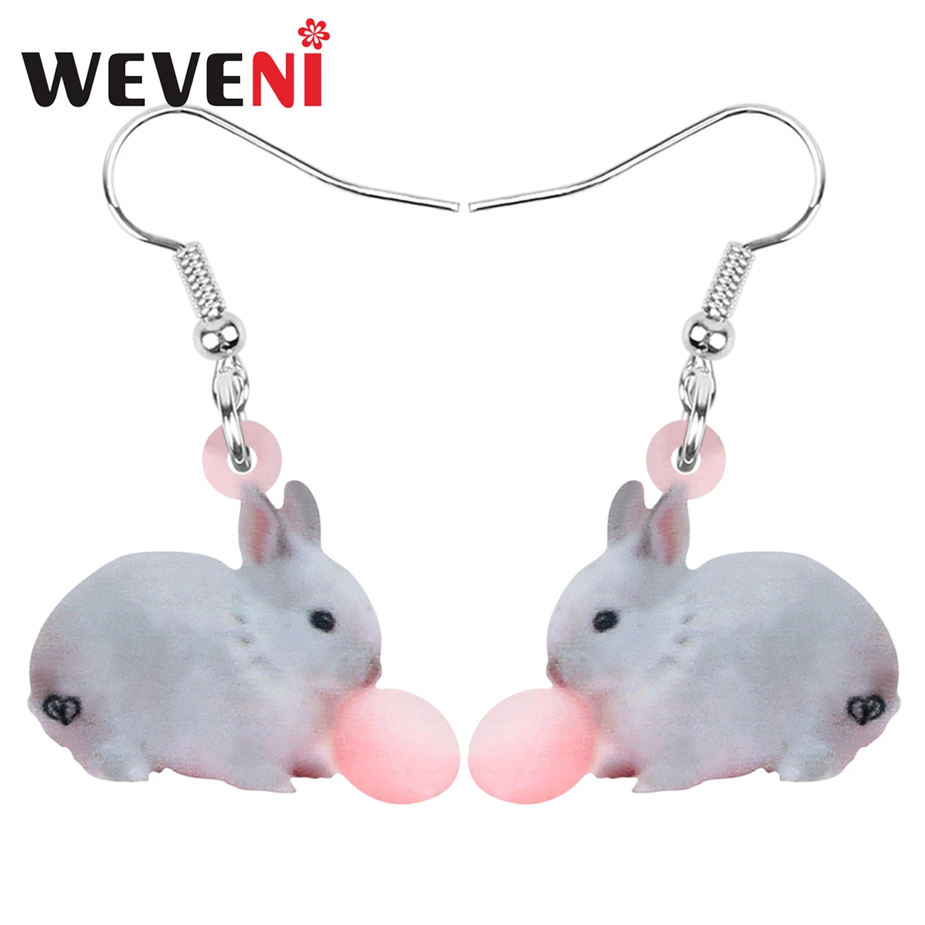 ARWA акриловые пасхальные яйца серый заяц кролик серьги Животное подвеска в виде