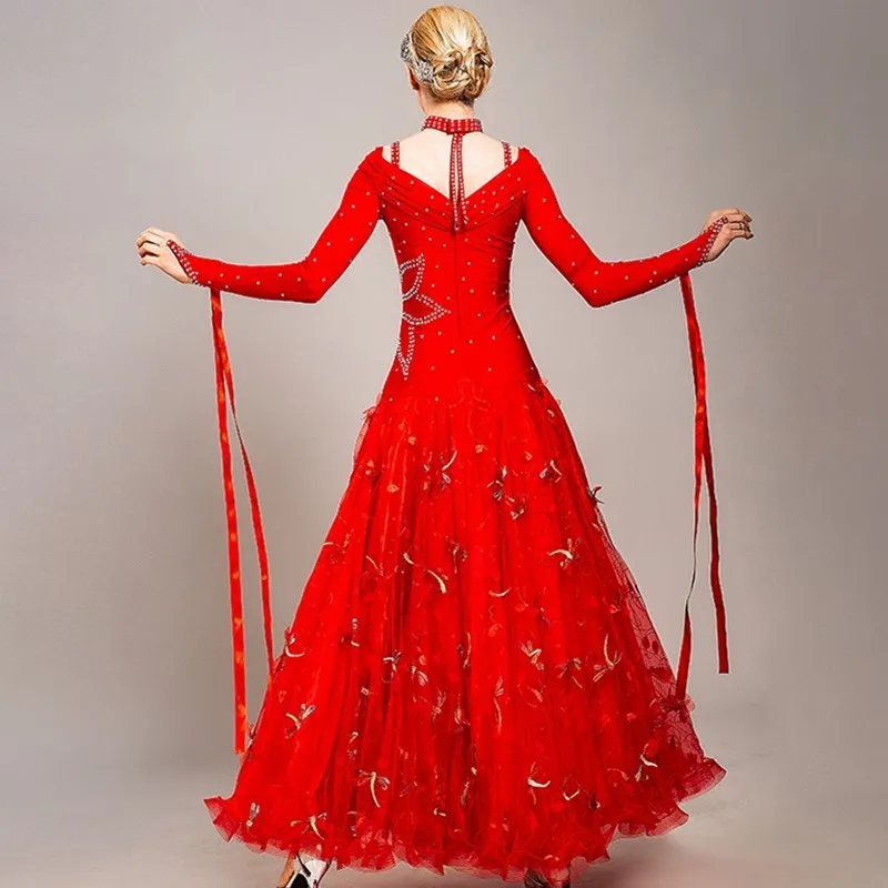 Бальное платье для танцев женское бальное стандартное вальса с бахромой костюмы