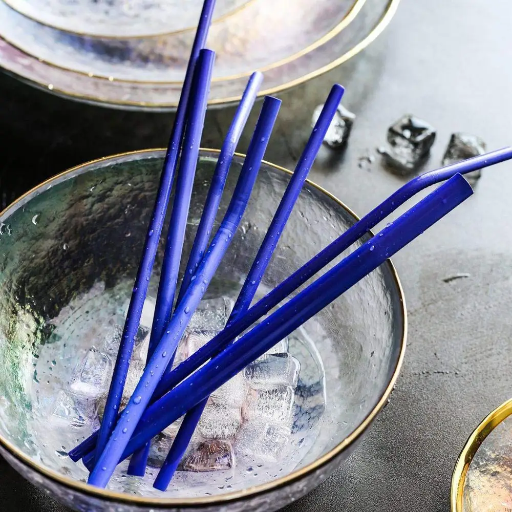 Многоразовая Индукционная соломка из нержавеющей стали меняющая цвет Питьевая с