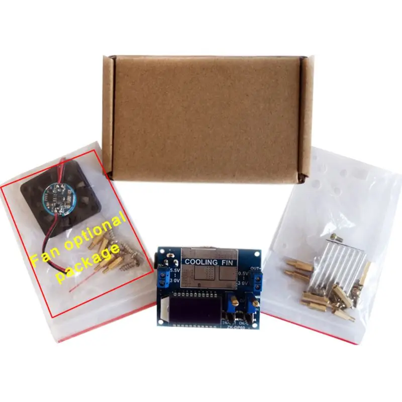 

0.5-30V 6A 60W DC-DC Automatic Boost/Buck Converter CC CV Power Module Adjustable Regulated power supply with fan and case63HF