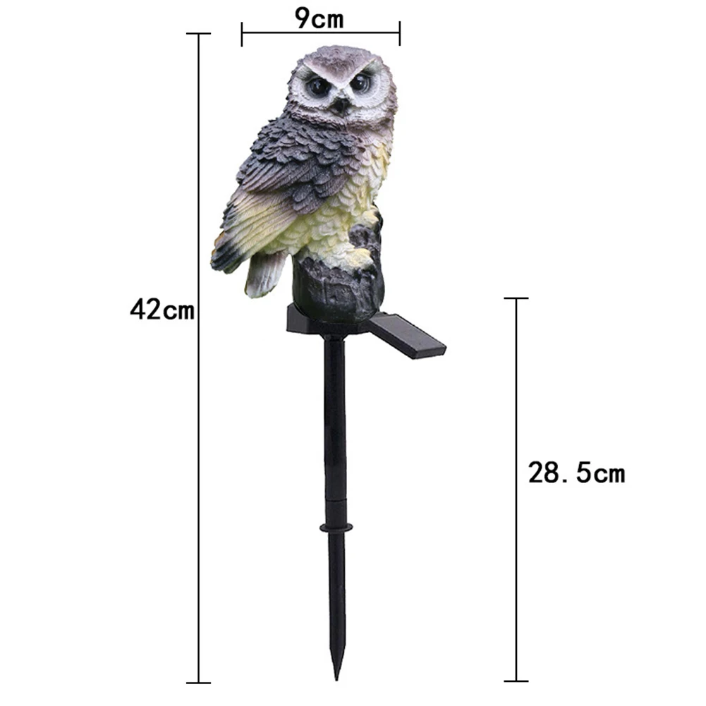 

Solar Powered Owl Lawn Ground Light LED Lamp Fence Night Lights Landscape Home Garden Outdoor Waterproof Decoration Lighting