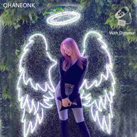 ohaneonk angel wings sign led neon sign light name personalized with dimmer neon custom for party wedding decor home decorative