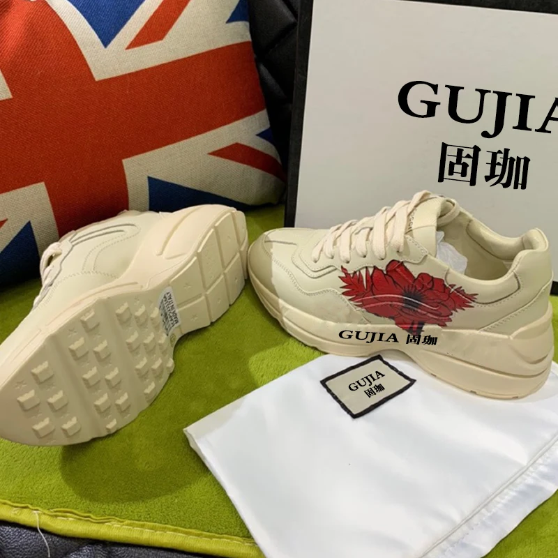 

Italy gujia gg2021 new fashion men's leisure sports shoes thick soled couple's father shoes women's small white shoes