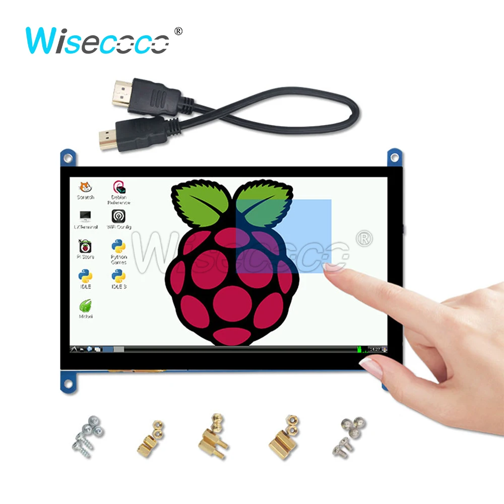 

Емкостный 7-дюймовый сенсорный ЖК-экран Wisecoco 1024x60 0 IPS Raspberry Pi 4/3