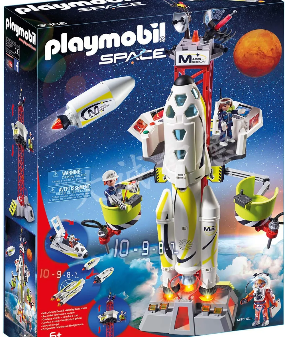 

PLAYMOBIL Mission Rocket with Launch Site Small building block Children Toy Birthday Christmas Gift