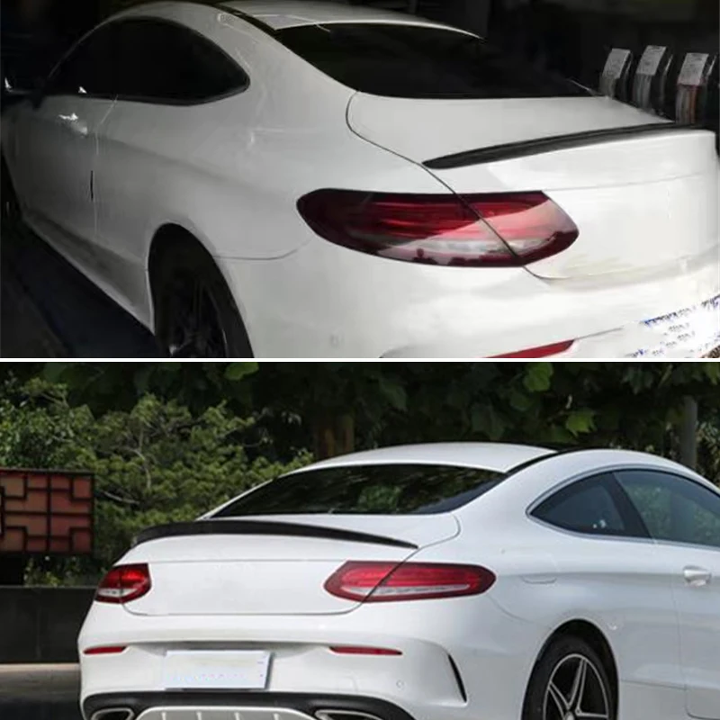 

Use For Benz C Class Coupe W205 Spoiler 2015-2019 Year Glossy Real Carbon Fiber Rear Wing Sport Accessories Body Kit