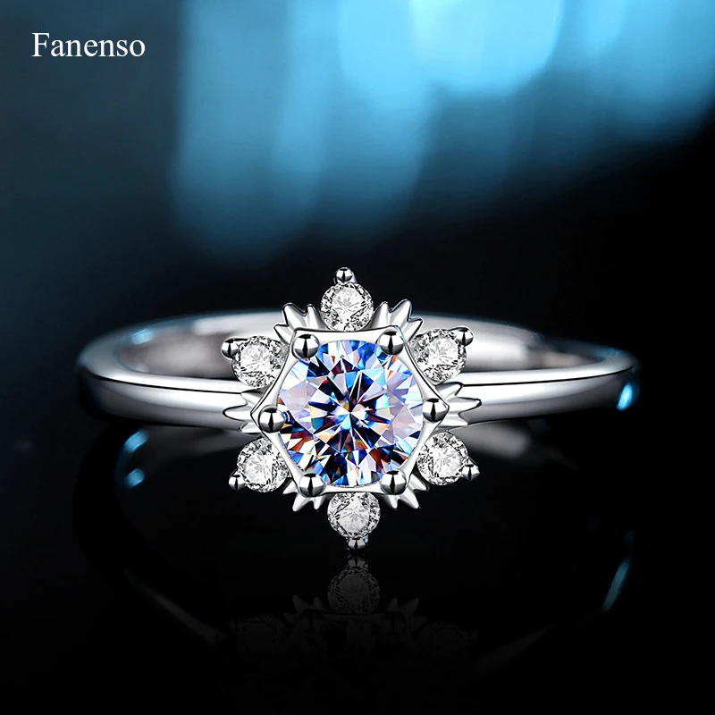 

2021 Women Rings 925 Sterling Silver 0.5ct Famale Wedding Party Ring Snow Diamond Jewelry Adjustable Proposal Paired For Couples