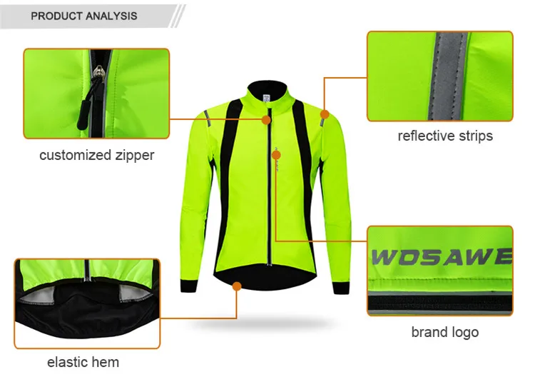 WOSAWE водоотталкивающие Светоотражающие термальные флисовые велосипедные куртки