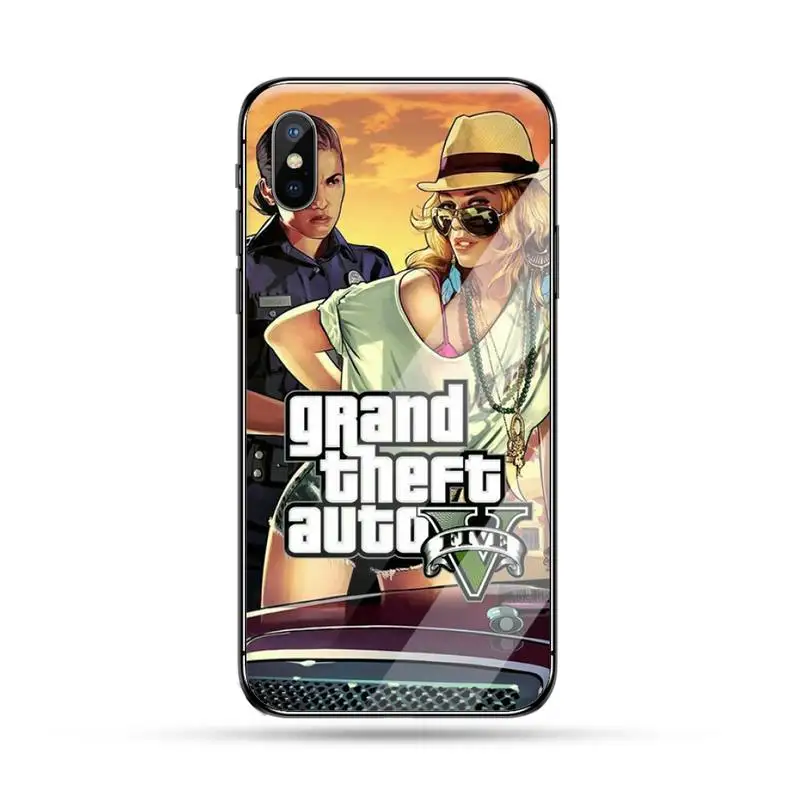 Rockstar GTA 5 Grand Theft Auto Coque чехол для телефона закаленное стекло iphone 6 6S 7 8 plus X XS XR 11 PRO