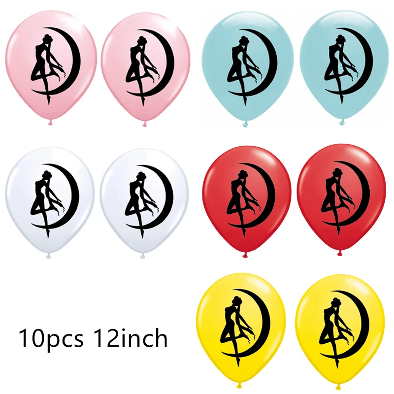 10pcs 12inch Mix Новинка 10 шт. латексные шары Сейлор Мун Аниме тема девушки день рождения украшения Принцесса месяц заяц Кролик баллоны детские игрушки - Цвет: 10pcs 12inch Mix