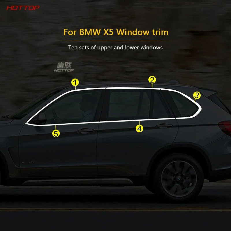 

Серебристая оконная рама из нержавеющей стали для BMW X5 2008-2013