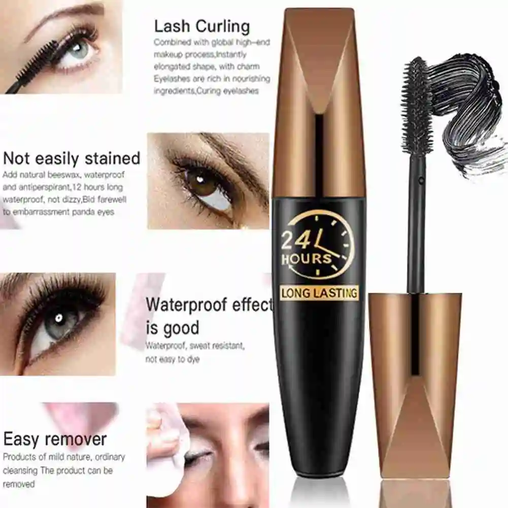

Curly Long Lengthening Black Mascara Waterproof Long Lasting Beauty Makeup Long-wearing Gold Color Mascara Eyes Make Up