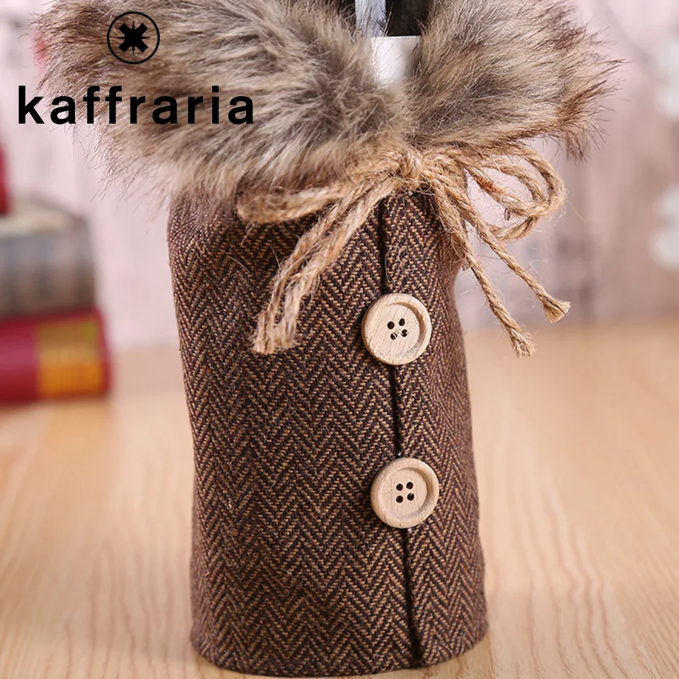 Kaffraria Рождественская Фотосумка 1 шт. льняная Крышка для бутылки шампанского