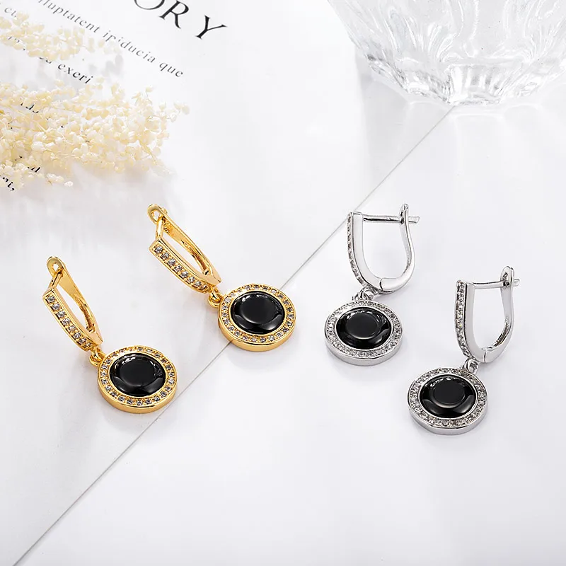 Классические керамические серьги MAIKALE круглые Высококачественные золотые с