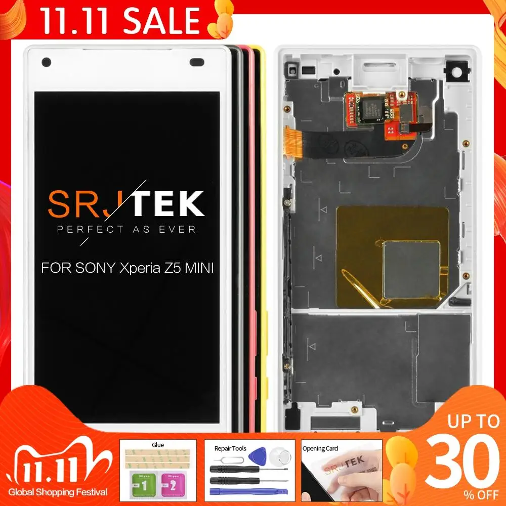 Оригинальный дисплей для SONY Xperia Z5 Компактный ЖК сенсорный экран с рамкой XPERIA Compact