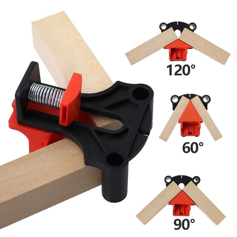 

60/90/120 Degree Right Angle Clamp 4PCS Adjustable Fixing Clips Picture Frame Corner Clamps Woodworking Positioning Clamp Tool