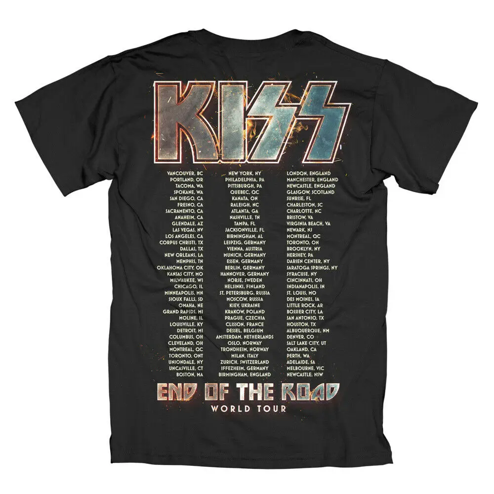 Kiss End of The Road Tour, Официальная футболка Merch, новинка, показ, оригинальное название, Мужская, брендовая одежда футболки, повседневная футболка
