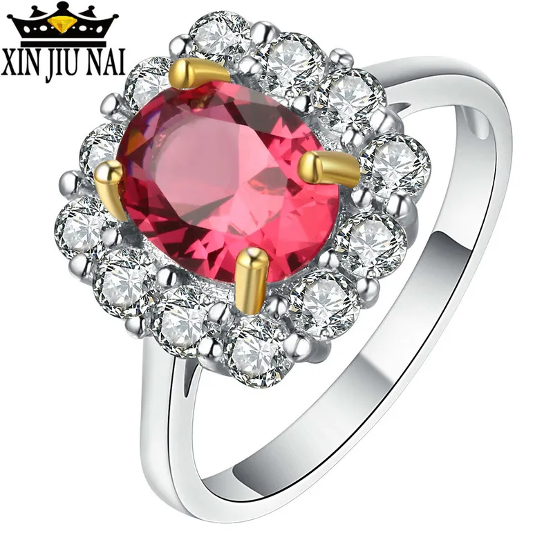 Роскошные красные квадратные Кристальные камни ангелы кольцо CZ Ювелирные