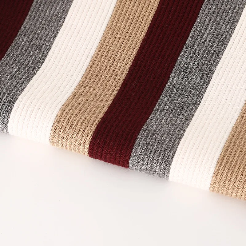 2020 весенний женский топ с воротником-стойкой контрастного цвета полосатый